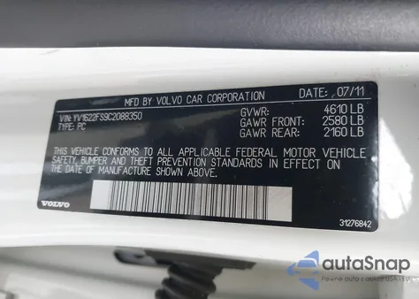 2012 Volvo S60 T5 из США, поврежденный, VIN YV1622FS9C2088350